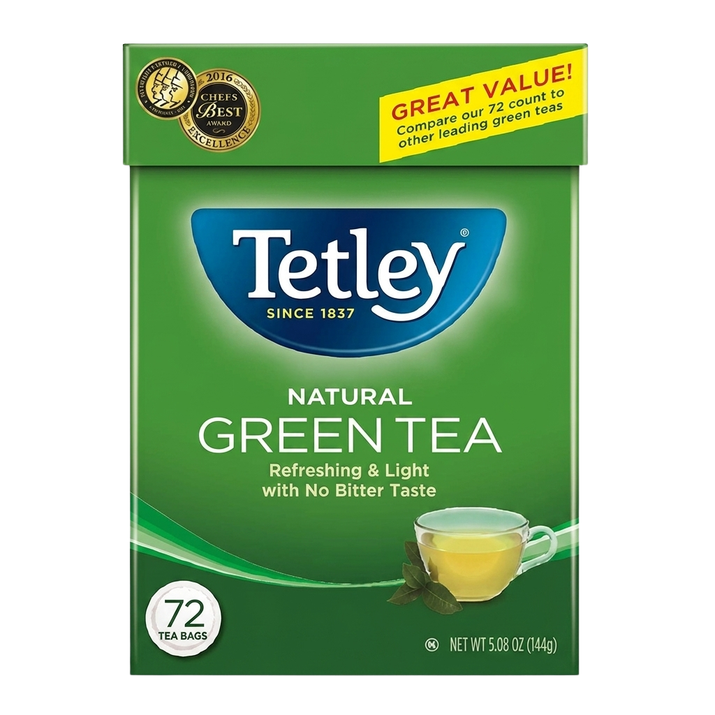 Tetley Natural Green Tea Bags 72 bags buy online USA - 1